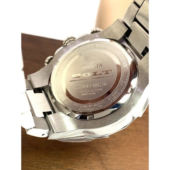 Invicta Men's Watch 29569 Bolt Quartz Chronograph Silver Black Stainless Steel - Picture 7 of 15